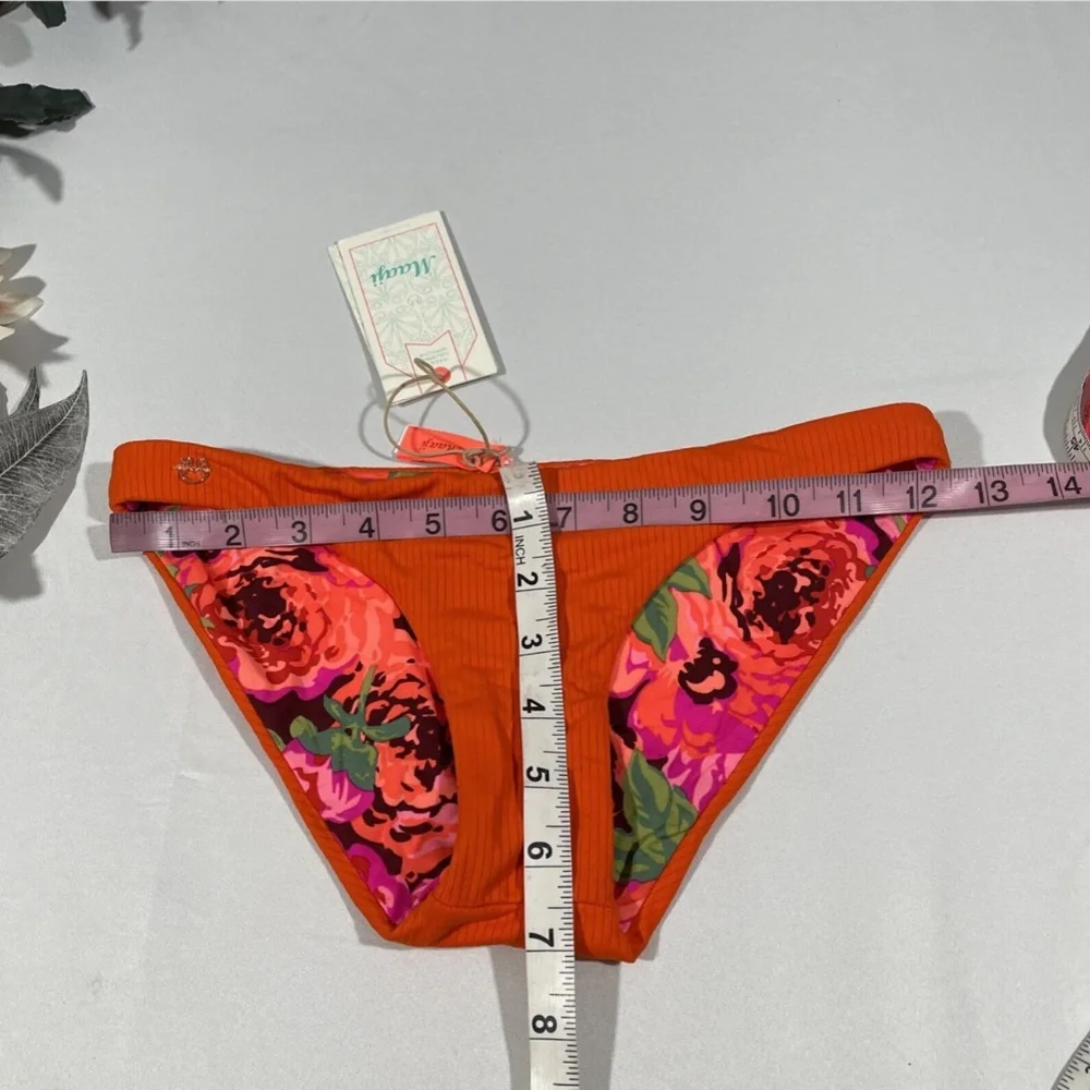 NWT‎ Maaji [ XS ] Ginger Orange Flirt Reversible Bikini Bottoms